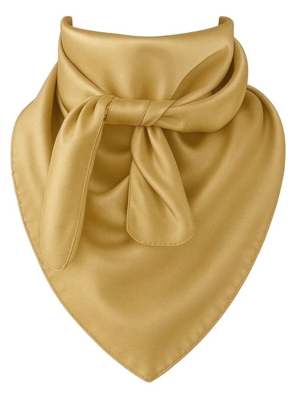 Gold Wild Rag Large Scarf 35x35" Satin Western Accessory Cowgirl or Cowboy